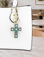 Porte-clés Croix Chrétienne Bling-bling en Alliage, Pendentif Crucifix pour Hommes, Sac à Main, Sac à Dos, Portefeuille, Clé de Voiture, Décoration de Pâques