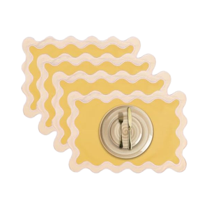 Napperons de <span class=keywords><strong>table</strong></span> pour la maison en <span class=keywords><strong>lin</strong></span> de coton fin brodé à la main, ensemble de 4 tapis tissés jaunes lavables résistants à la chaleur de 13x19 pouces - Product Image 1