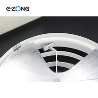 Diffuseur de plafond circulaire en aluminium enduit de poudre blanche de 450mm avec amortisseur de pale de ventilateur