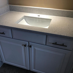 Mobiletto da Bagno <span class=keywords><strong>Angolare</strong></span> Piccolo con <span class=keywords><strong>Lavabo</strong></span> in Quarzo Bianco Scintillante 24 Pollici - Product Image 3