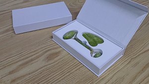 Rodillo de jade <span class=keywords><strong>HD</strong></span> con logotipo personalizado y juego de masajeador facial Gua Sha para cara y ojos Rodillo de masaje de jade profesional - Product Image 5