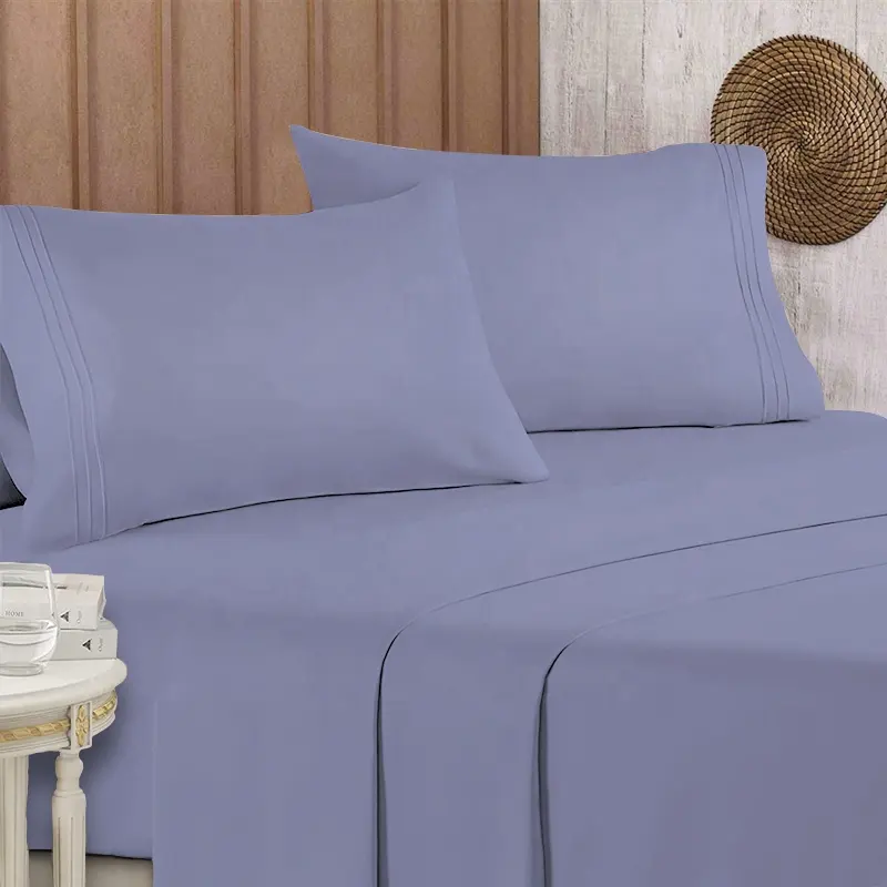 In Stock Home Luxury solid Extra Soft - Cooling Sheets - Wrinkle Free Bed Sheets Set for home