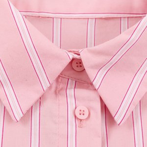 Camisa a Rayas de Manga Larga para Mujer, Estilo Dulce y Holgado, Blusa de Algodón, Diseño Personalizado 2026, OEM/ODM por Fábrica China, Tops Vintage - Product Image 3