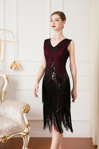 Robe Gatsby à paillettes frangées pour femmes 1920S Roaring 20s <span class=keywords><strong>Accessoires</strong></span> - Product Image 5