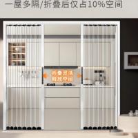 Portes pliantes pliantes en cristal Transparent pour cuisine salon balcon cloison conservation de la chaleur isolation de la fumée d'huile