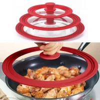 Couvercles universels en verre trempé et silicone (qualité alimentaire) de 18-20-22 cm, remplacement OEM, résistants à la chaleur, en gros