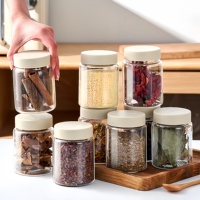 Bocal de rangement en verre hermétique empilable pour épices, conteneur alimentaire de cuisine, bouteille en verre vide pour épices et céréales