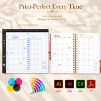 Agenda mensuel et hebdomadaire personnalisé 2026 2027 avec couverture en papier spirale rose A5, avec onglets et autocollants, en espagnol, Que Sera Sera