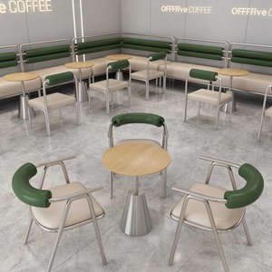 Sillas de Comedor Modernas Italianas para Restaurante, Sillas de Acero Inoxidable con Respaldo Lujoso y Diseño Exclusivo para Restaurantes - Product Image 3