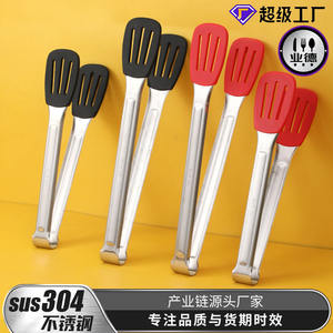 Pinces alimentaires en acier inoxydable Red Gate Tower, 9 et 12 pouces, en silicone résistant à la chaleur, pinces de barbecue à long manche, outils de barbecue - Product Image 3