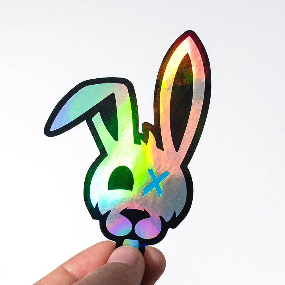 Holographic sticker with full color example