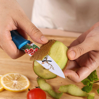 Ensemble de couteaux de cuisine multifonctions Couteau à fruits tranchant avec manche en bois Portable pour dortoir bureau éplucheur inclus