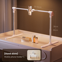 Support de téléphone pliable et réglable en hauteur Jopree F5 en alliage d'aluminium avec anneau lumineux pour éclairage photographique