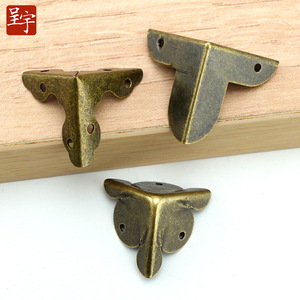 Three Small <b>Corner</b> <b>Protectors</b> Antique Bronze Metal Cold Rolled Steel For Wooden Crates Luggage Bags - Product Image 2