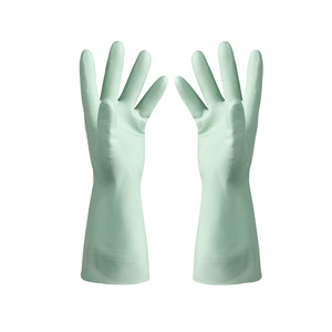 Waterproof Rubber Latex Dishwashing <b>Gloves</b> <b>Thin</b> 10 Inch Solid Color For Kitchen Cleaning - Product Image 5