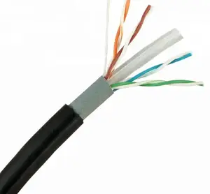 สายแลน Cat6A Cat6ความเร็วสูงสำหรับใช้กลางแจ้งสายแลนแบบเกลียวคู่ UTP STP FTP 23AWG 0.56มม. BC CCA กันน้ำ1000ft