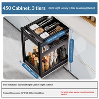 Étagère à Épices de Cuisine Modèle C1505 en Alliage d'Aluminium Luxueux, Panier à Outils Coulissant, Égouttoir à Vaisselle pour Armoire