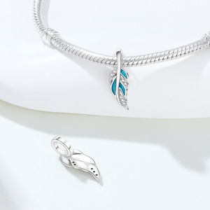 Original, niche design, fashionable and versatile DIY white copper feather <b>beaded</b> <b>bracelet</b>/pendant for women - Product Image 5