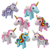 Kit de ballons gonflables 3D licorne en aluminium métallisé - Écologique - Décoration et cadeaux pour anniversaire d'enfants, baby shower, Noël