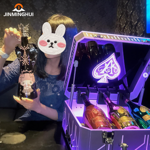 Biểu tượng tùy chỉnh VIP đông lạnh phong cách LED ánh sáng trường hợp Hộp 3 chai hiển thị Presenter glorifier cho quảng cáo biểu tượng tùy chỉnh hiển thị - Product Image 5