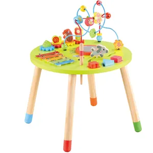 Laberinto de cuentas de madera para niños de preescolar, educativo, juguetes de mesa con cuentas, laberinto, cubo y cuentas de alambre