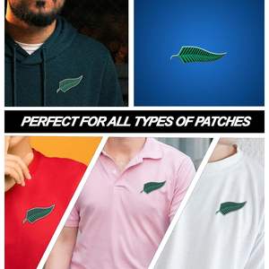 Set de 11 Parches Bordados DigitEMB de Hojas Verdes, Apliques de Fieltro Termoadhesivos y Cosidos para Chaquetas, Mochilas, Sombreros, Jeans, Camisas, DIY 4x3.25 - Product Image 5