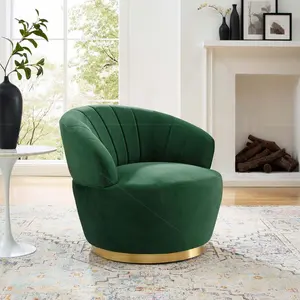 fauteuil沙龙旋转偶尔躺椅口音现代天鹅绒扶手椅现代翠绿色天鹅绒口音椅子