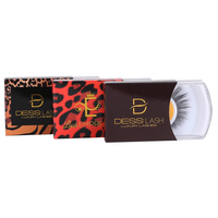 Boîtes à cils à manches courtes avec logo personnalisé, design léopard unique, emballage de cils en papier recyclable, laminage brillant, taille personnalisable
