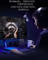 Câble HDMI vers HDMI mâle 2.1 8K@60HZ 3D pour Xiaomi xbox ps5 ps4 Ordinateurs portables Répartiteur HDMI Câble numérique Cordon Projecteur 1/2/3/5M