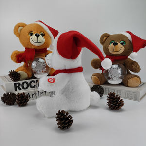 Ours en peluche électrique de noël avec boule de <span class=keywords><strong>flocon</strong></span> de neige, adorable cadeau de noël, jouets en peluche, nouvel arrivage - Product Image 2