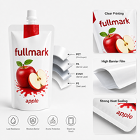 Op maat bedrukte sapzakjes voor fruitverpakkingen, lekvrij, hoge barrière, met tuitje