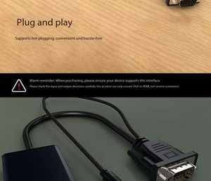 <span class=keywords><strong>VGA</strong></span> เป็นตัวแปลง HDM1พร้อมแหล่งจ่ายไฟและเสียง<span class=keywords><strong>คอม</strong></span>พิวเตอร์เชื่อมต่อกับ<span class=keywords><strong>ทีวี</strong></span>ผ่านสายเคเบิลความละเอียดสูง <span class=keywords><strong>VGA</strong></span> เป็น HDM1 - Product Image 5