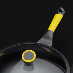 Batterie de cuisine à induction en aluminium antiadhésif jaune avec revêtement et couvercle durables <span class=keywords><strong>pour</strong></span> <span class=keywords><strong>camping</strong></span>-<span class=keywords><strong>car</strong></span> Design moderne - Product Image 2