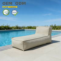Chaise longue de piscine, Canapé pouf relax, Canapé sans structure pour villa, Canapé sans structure en mousse éponge granulaire rugueuse