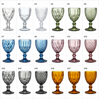 Gobelets épais 6 couleurs gaufrés, verres à vin vintage européens, motif diamant rétro, 240 ml, pour mariage, remise de diplôme, voyage