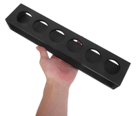 Support à Verres à Vin en Bois Noir à 6 Trous, Présentoir Moderne Étanche pour Outils de Bar, Organisateur de Verres pour Comptoir de Bar