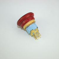 Interrupteur d'arrêt d'urgence 16 mm, étanche IP65, 2NO, bouton-poussoir de sécurité en métal rouge pour le contrôle des équipements industriels
