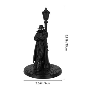 3D Printed <b>Black</b> <b>Cloaked</b> Figure With Lamppost 5.91in/15cm Desk Decor Model Toy - Product Image 1
