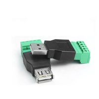 Conector USB a Terminal de 5 Pines, USB2.0 Macho Hembra a Terminal de Tornillo Verde sin Soldadura, Adaptador Convertidor de Puerto USB