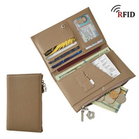 Portefeuille de voyage professionnel en cuir véritable avec blocage RFID pour cartes de crédit et passeport – Vente en gros