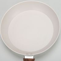 Poêle à frire en céramique antiadhésive en acier inoxydable avec poignée en bois, capacité 4L, poêle à steak pour cuisinière à induction et à gaz