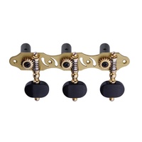 Mécaniques de guitare classique 3+3 en bronze antique avec boutons noirs, chevilles d'accordage pour guitare à cordes en nylon, pièces de rechange