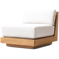 Canapé d'extérieur en teck pour patio de villa, balcon d'hôtel, ensemble de meubles en bois résistant aux intempéries pour jardin et cour