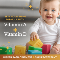 Crème Bio OEM Contre les Érythèmes Fessiers pour Bébé avec Vitamines A & D, Protecteur Cutané, Barrière d'Hydratation pour Soins Quotidiens du Nouveau-né 113g