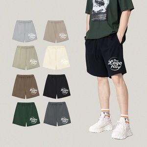 High Quality Customized Printing Embroidery 400G <b>Super</b> Thick Cotton Men's <b>Shorts</b> Drawstring Straight Fit Custom Men's <b>Shorts</b> - Product Image 4