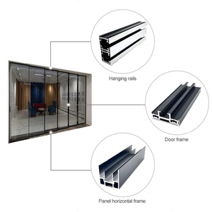 40 puertas correderas partición Interior Roon Slim aluminio Vertical puerta marco cerradura colgante puerta corredera ruedas perfil - Product Image 5