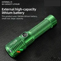 Lampe torche LED portable en alliage d'aluminium, étanche, rechargeable par USB, avec batterie au lithium 18650, faisceau réglable pour le camping, laser blanc