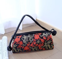 Sac à main de luxe en soie de style chinois pour femme, broderie à la main, pochette Cheongsam avec fermeture éclair, sac en satin, artisanat en soie
