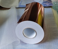 Película metalizada recubierta de oro rosa de un solo lado PET, materiales de marketing brillantes autoadhesivos, plotter de corte adhesivo, Navidad