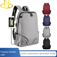 Sac à dos pour ordinateur portable avec port de charge USB et trou pour écouteurs, sac à dos antivol pour hommes, sac de voyage scolaire, logo personnalisé OEM